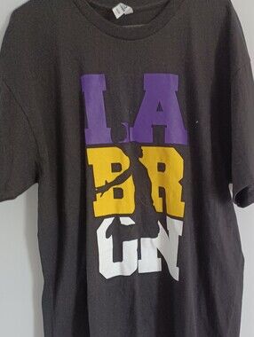 Source Unknown Black Short-Sleeve Tee with Purple, Gold & White Graphic